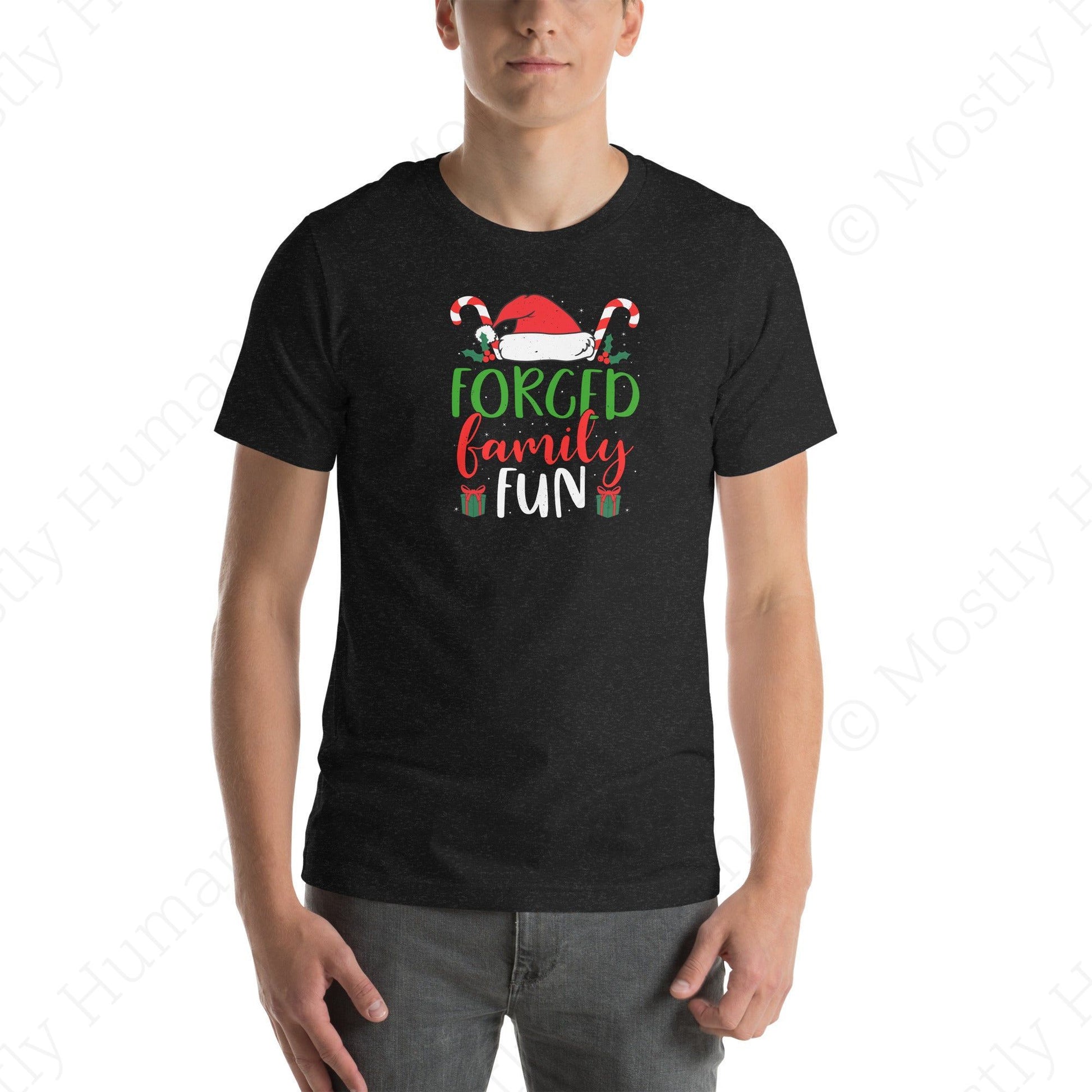 Forced Family Fun Christmas | Black Heather Unisex | Mostly Human