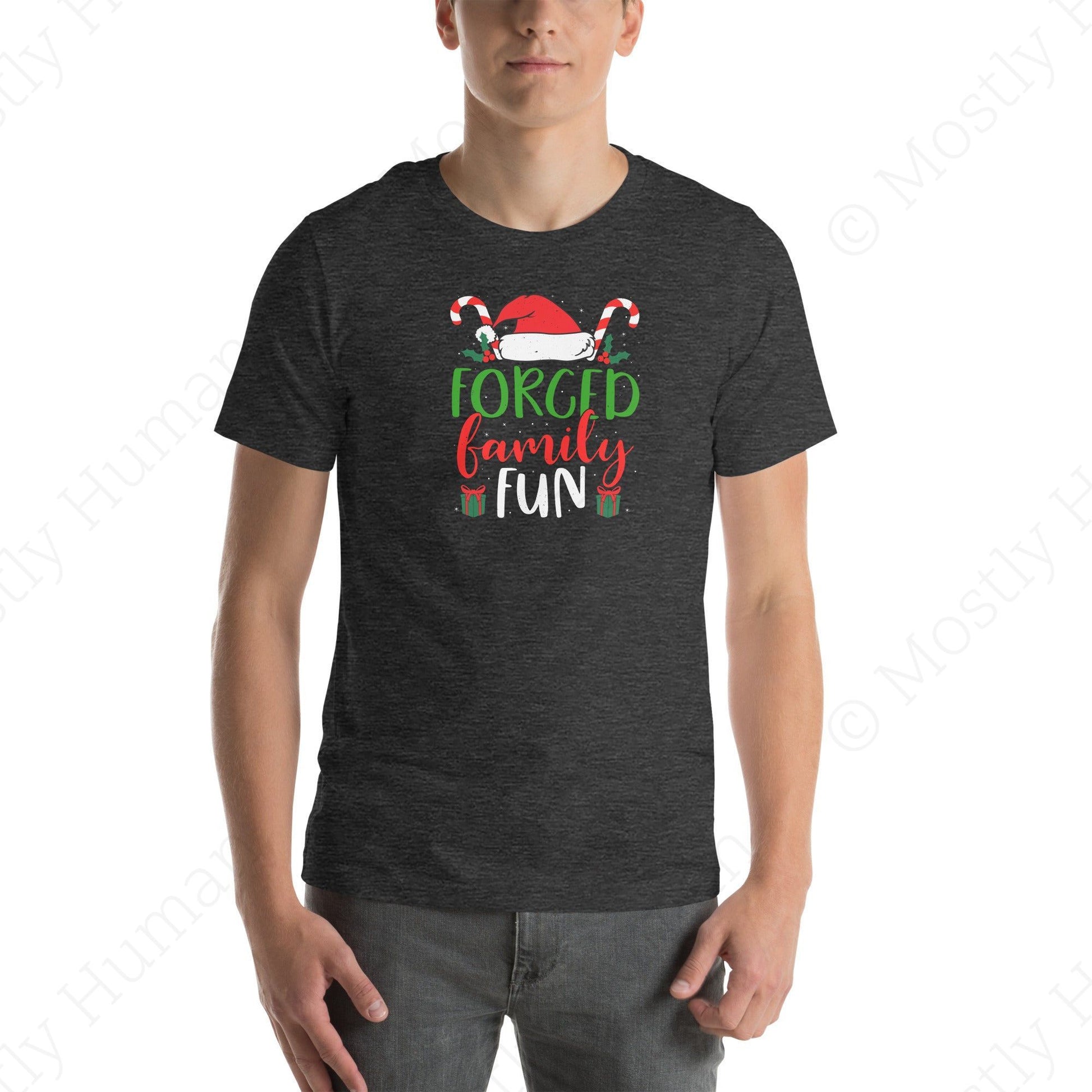 Forced Family Fun Christmas | Dark Grey Heather Unisex | Mostly Human