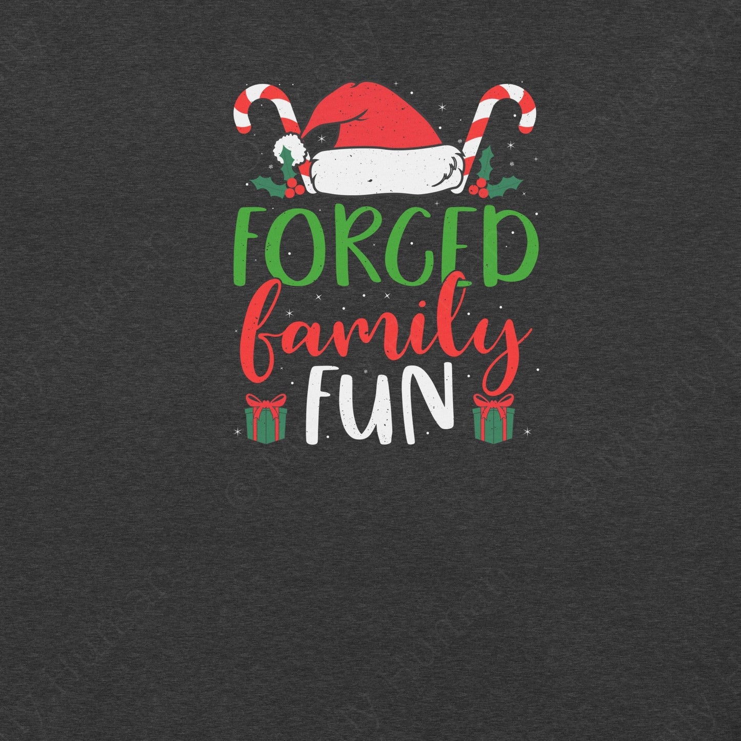 Forced Family Fun Christmas | Dark Grey Heather Unisex | Mostly Human