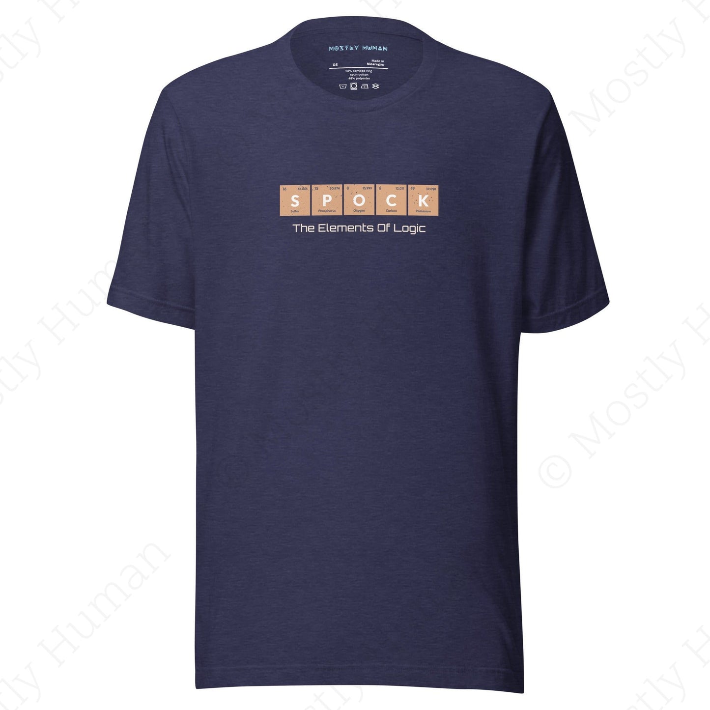 S-P-O-C-K Elements of Logic | Heather Midnight Navy Unisex | Mostly Human