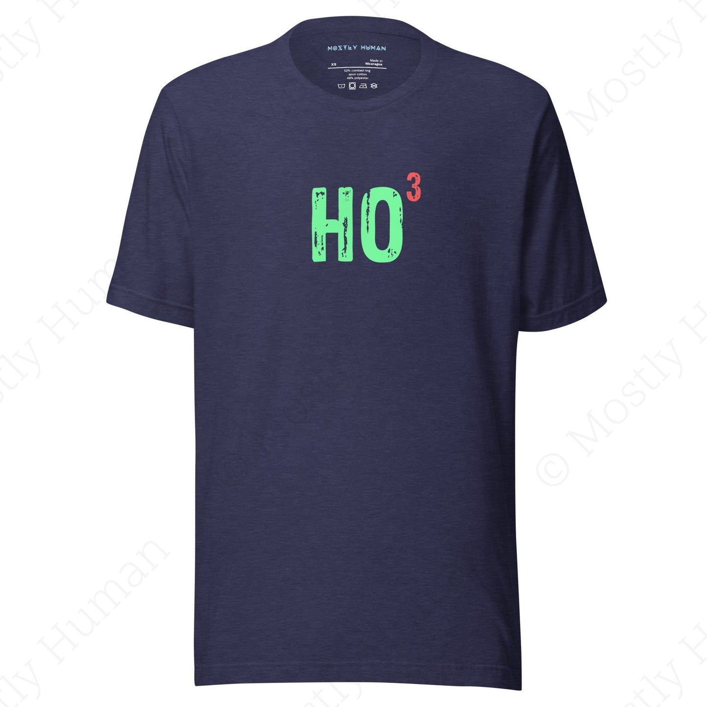 Ho-Cubed (Ho Ho Ho) | Heather Midnight Navy Unisex | Mostly Human