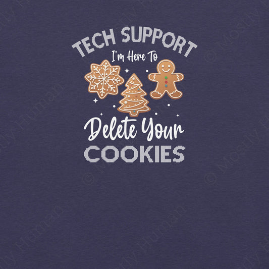 Tech Support Delete Your Cookies | Heather Midnight Navy Unisex | Mostly Human