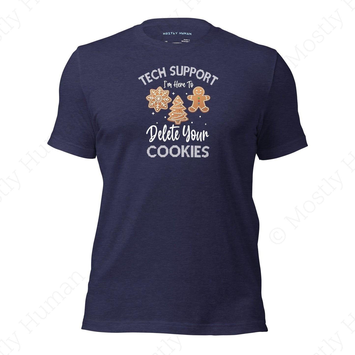 Tech Support Delete Your Cookies | Heather Midnight Navy Unisex | Mostly Human