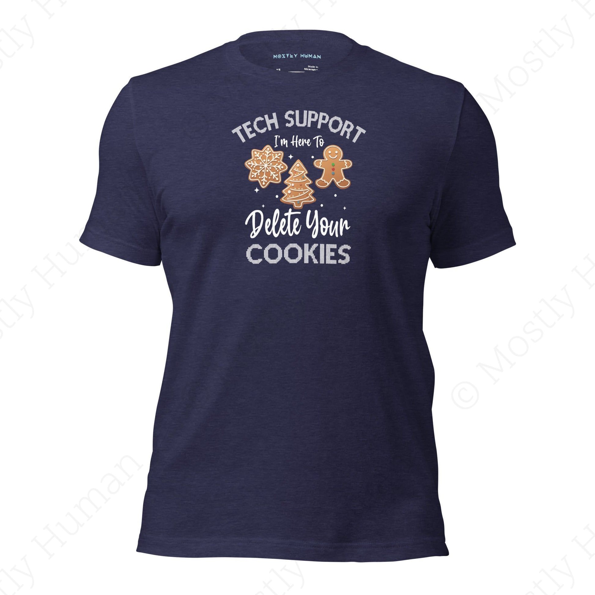 Tech Support Delete Your Cookies | Heather Midnight Navy Unisex | Mostly Human