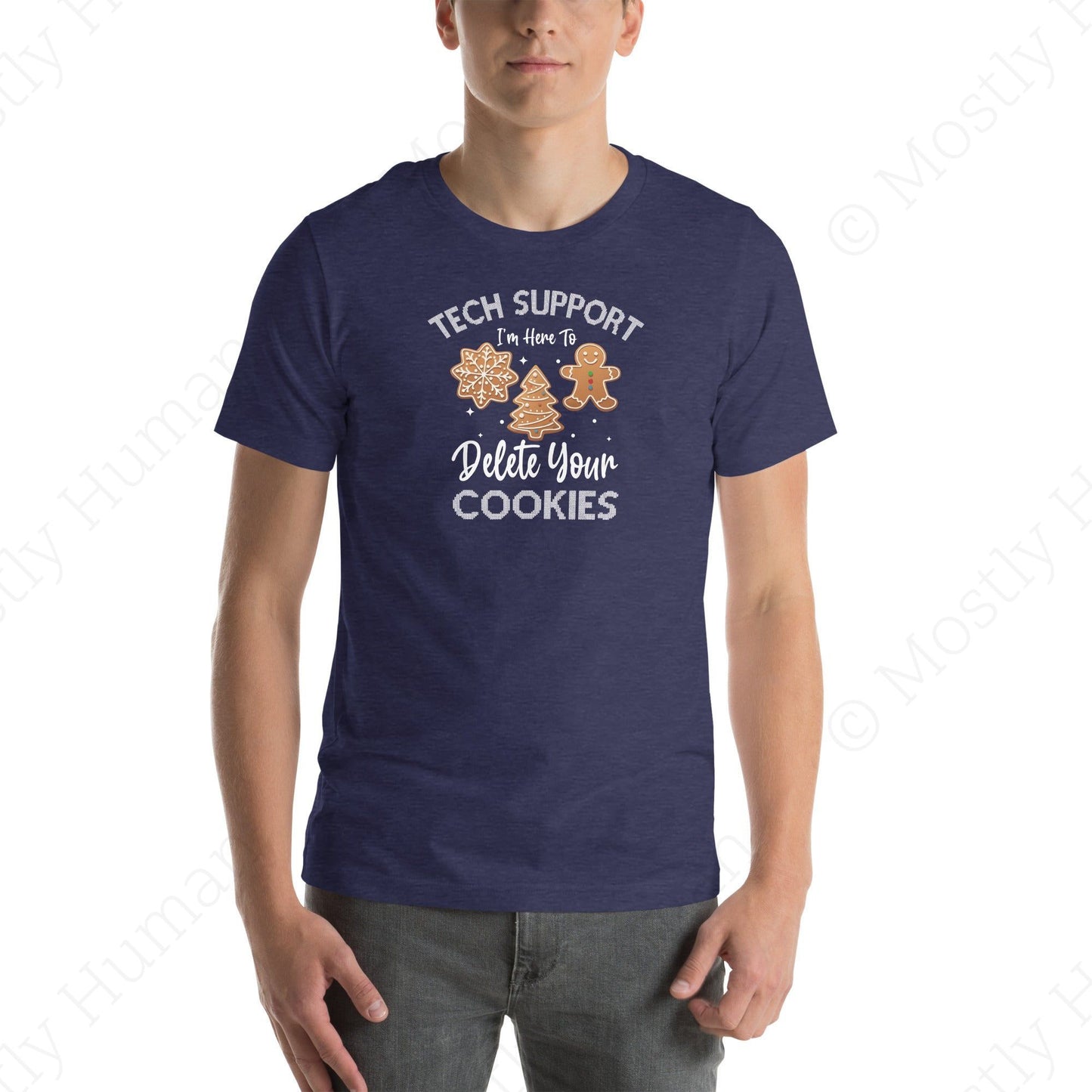 Tech Support Delete Your Cookies | Heather Midnight Navy Unisex | Mostly Human