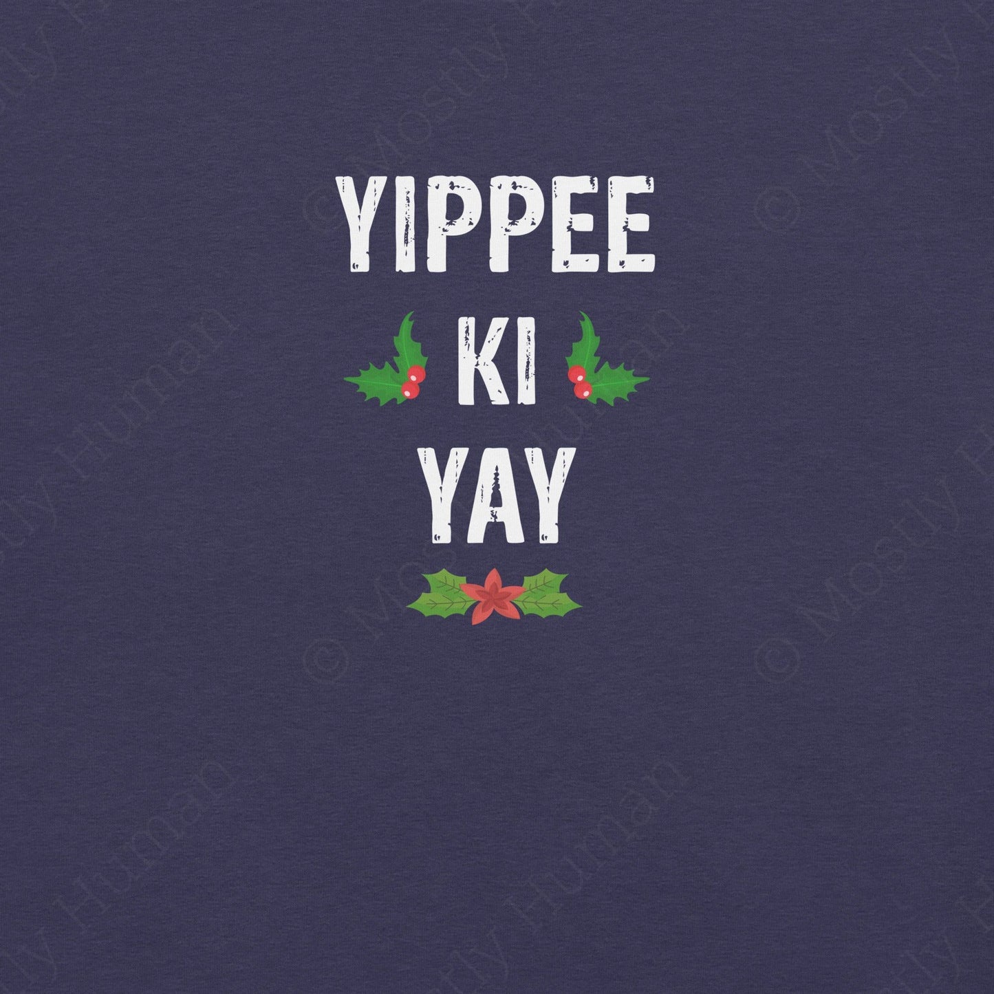 Yippee-Ki-Yay Christmas | Heather Midnight Navy Unisex | Mostly Human