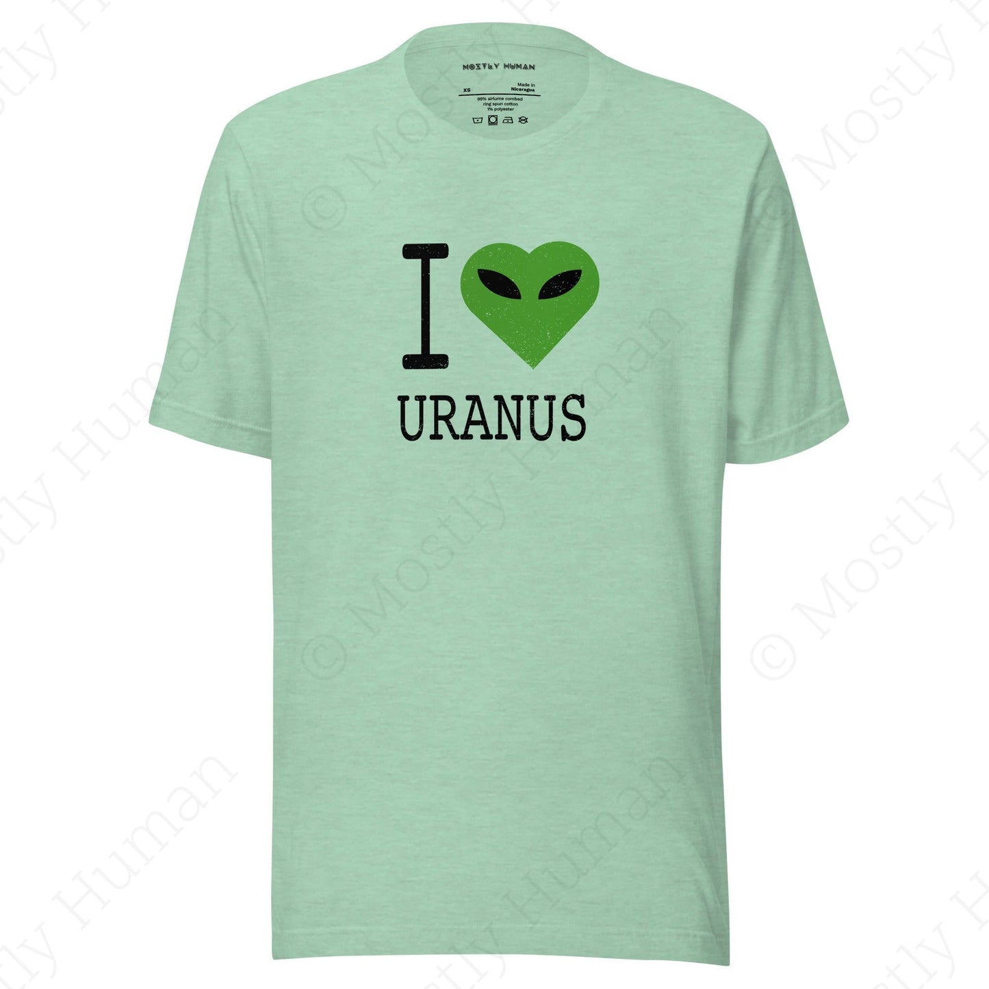 I Love Uranus | Heather Prism Mint Unisex | Mostly Human