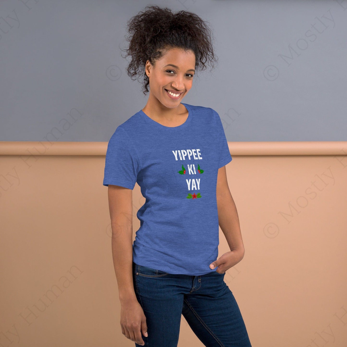 Yippee-Ki-Yay Christmas | Heather True Royal Unisex | Mostly Human