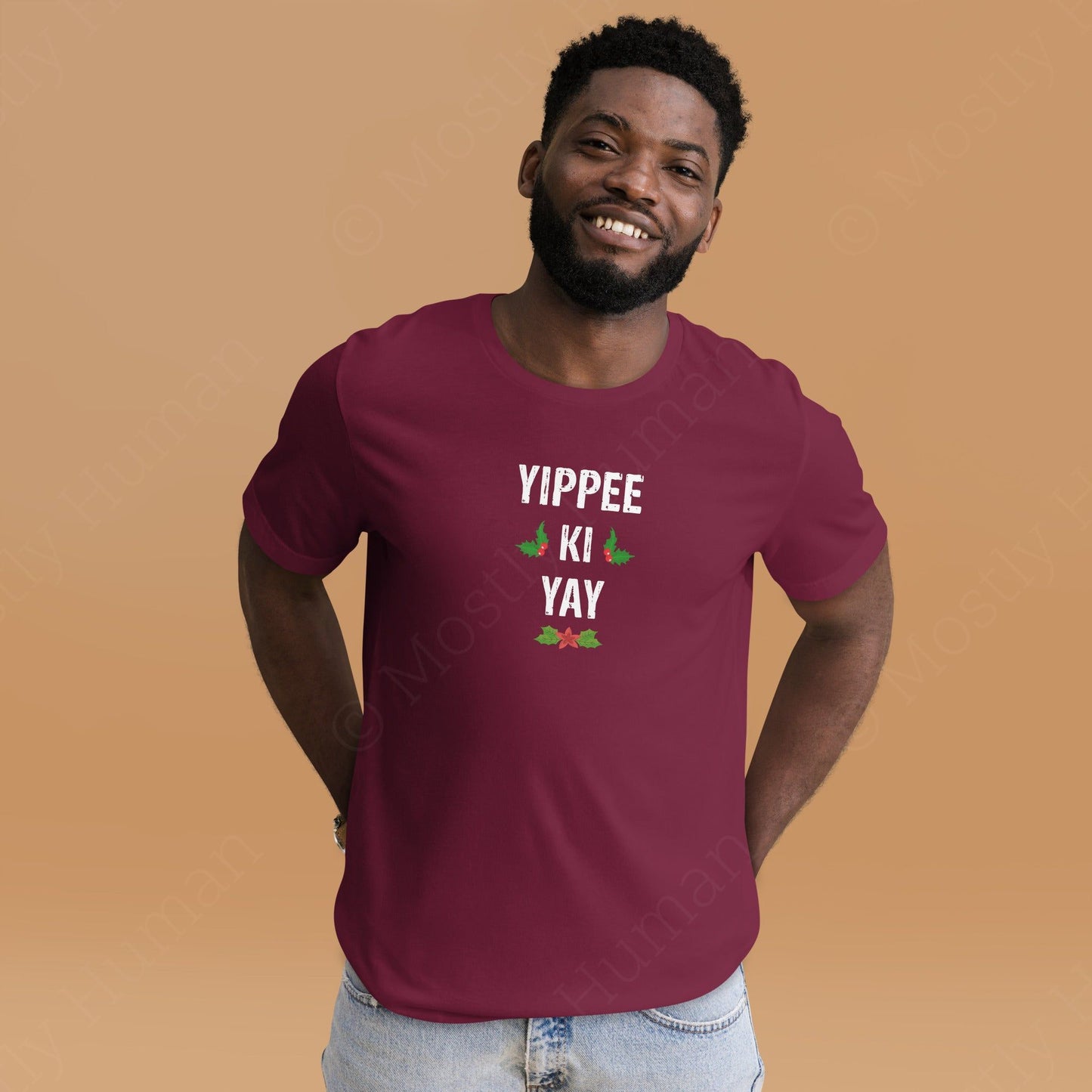 Yippee-Ki-Yay Christmas | Maroon Unisex | Mostly Human