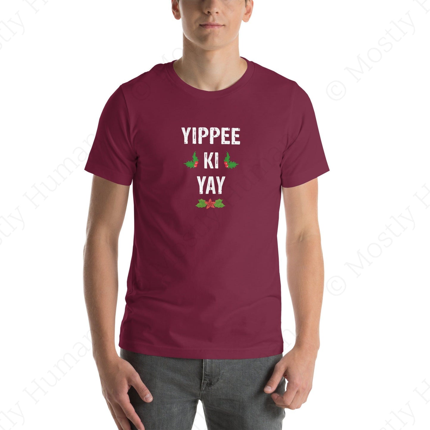 Yippee-Ki-Yay Christmas | Maroon Unisex | Mostly Human