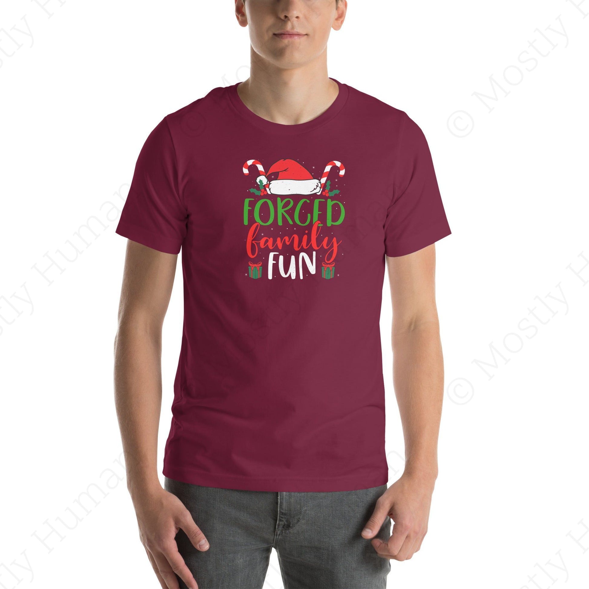 Forced Family Fun Christmas | Maroon Unisex | Mostly Human