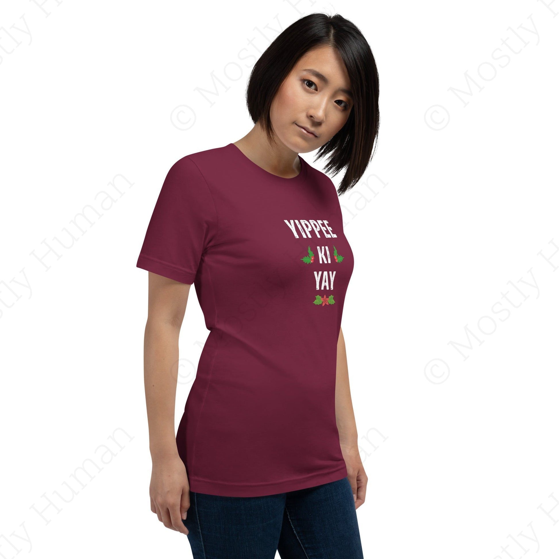 Yippee-Ki-Yay Christmas | Maroon Unisex | Mostly Human