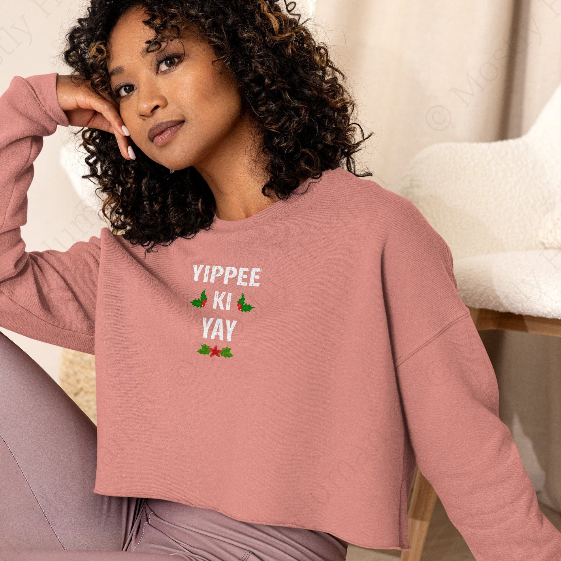 Yippee-Ki-Yay Christmas Crop | Mauve Female | Mostly Human