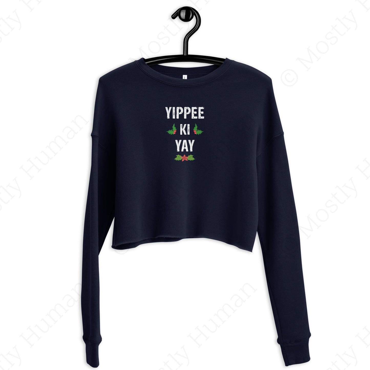 Yippee-Ki-Yay Christmas Crop | Navy Female | Mostly Human