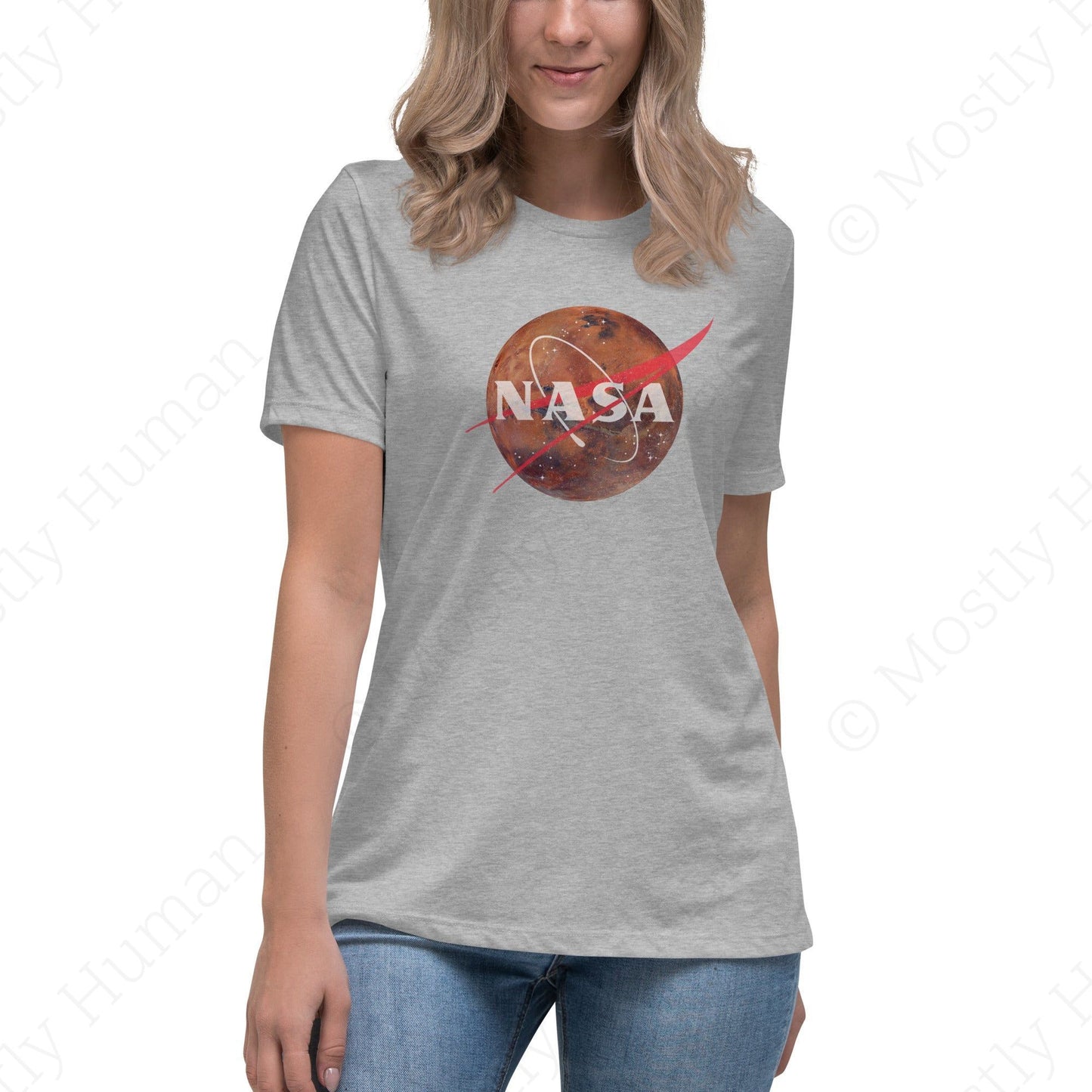 NASA Mars Logo | Athletic Heather Female | Mostly Human