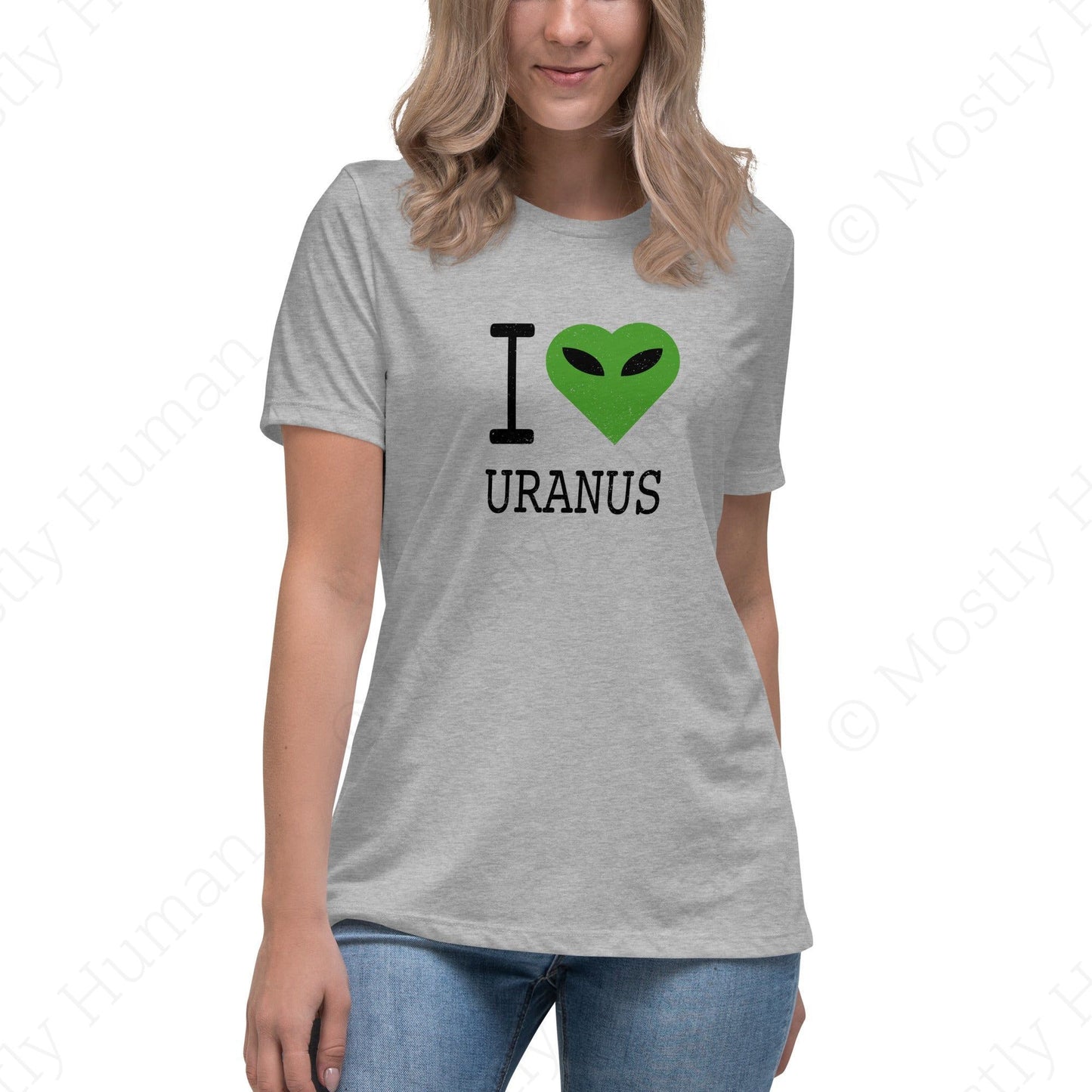 I Love Uranus | Athletic Heather Female | Mostly Human