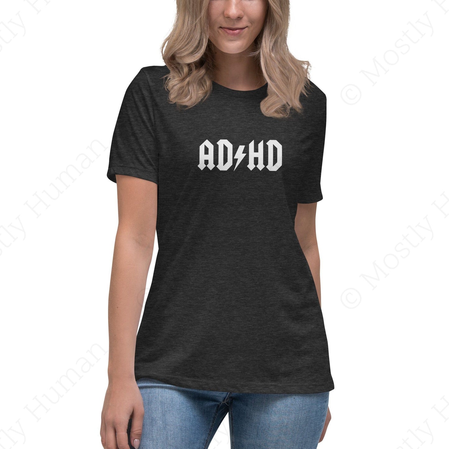 ADHD | Dark Grey Heather Female | Mostly Human