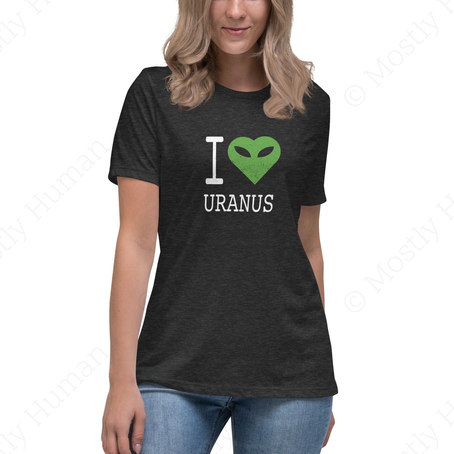 I Love Uranus | Dark Grey Heather Female | Mostly Human