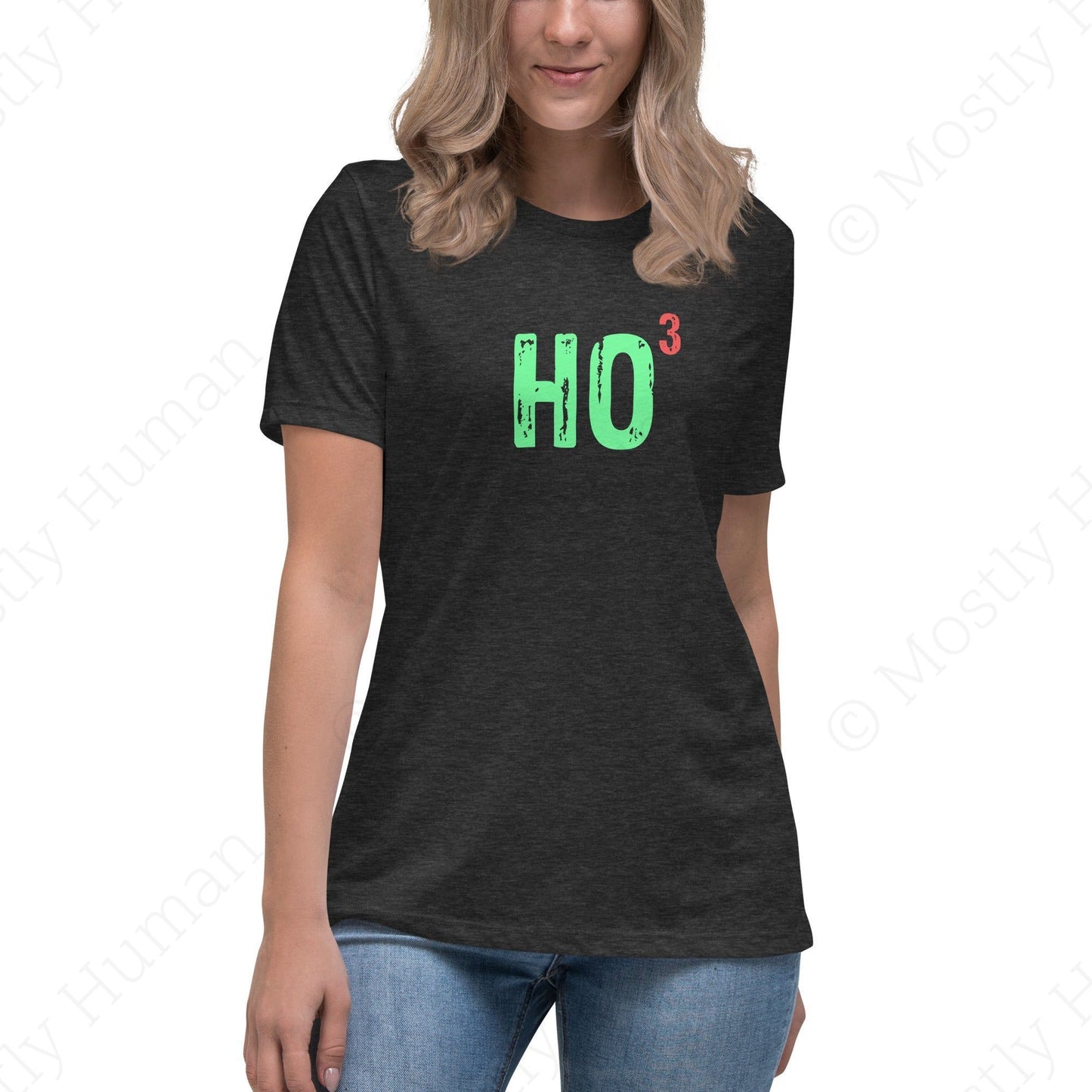 Ho-Cubed (Ho Ho Ho) | Dark Grey Heather Female | Mostly Human