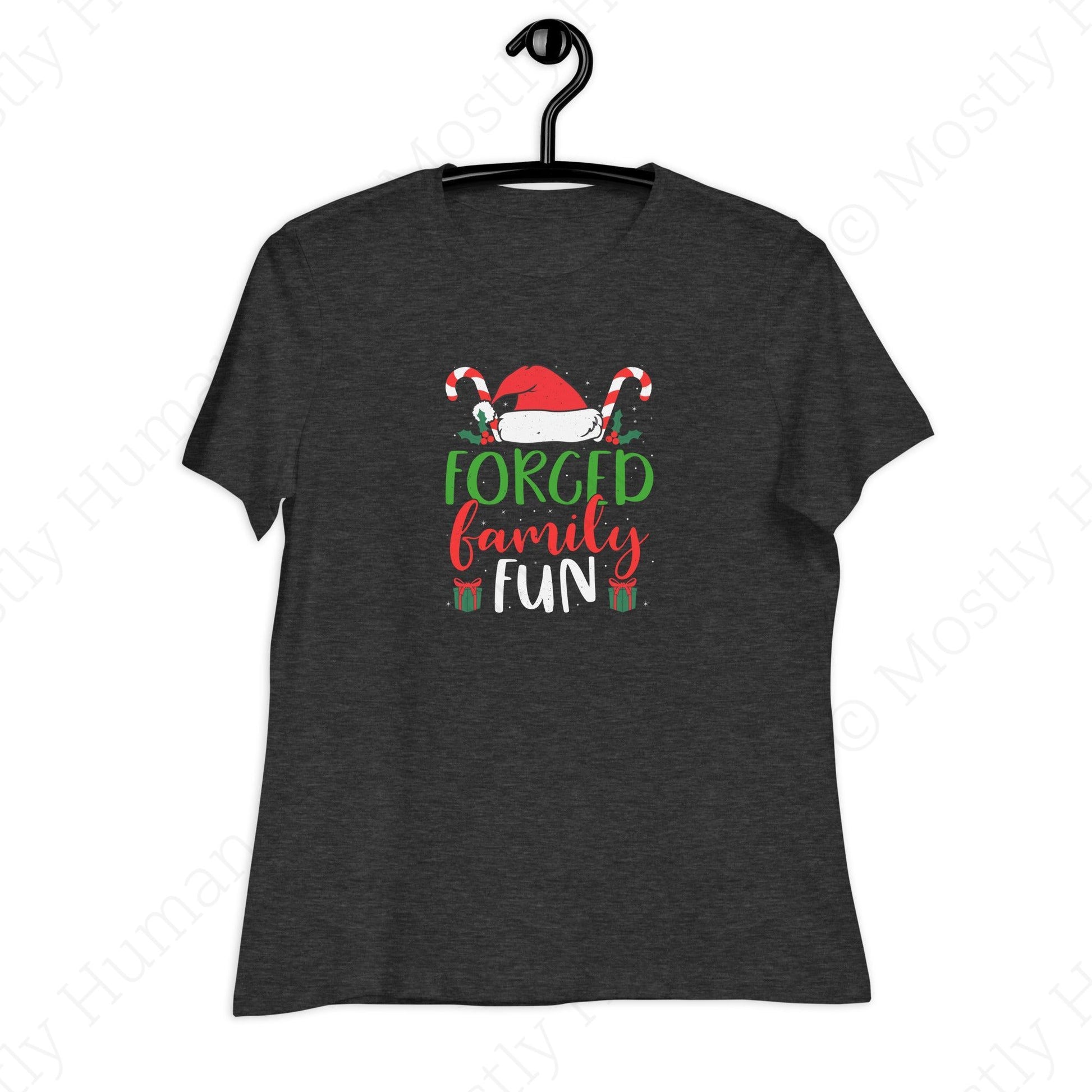 Forced Family Fun Christmas | Dark Grey Heather Female | Mostly Human