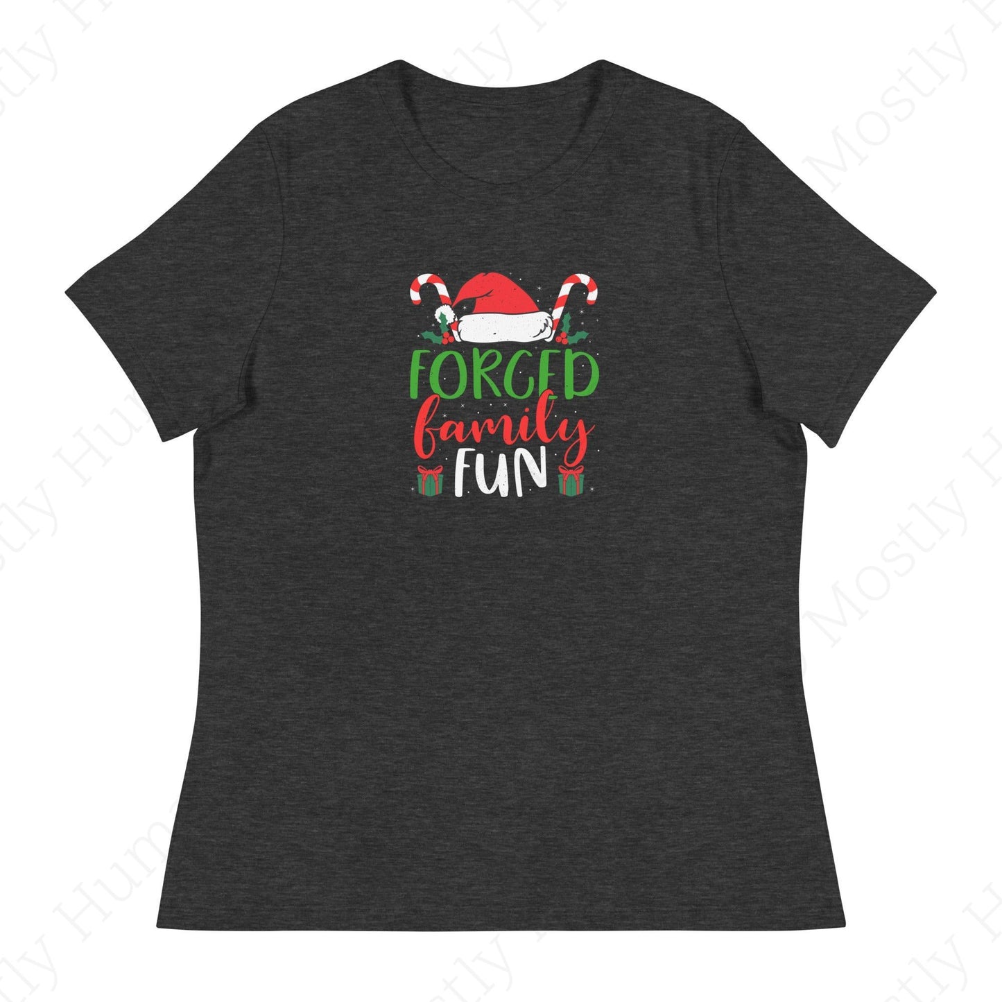 Forced Family Fun Christmas | Dark Grey Heather Female | Mostly Human