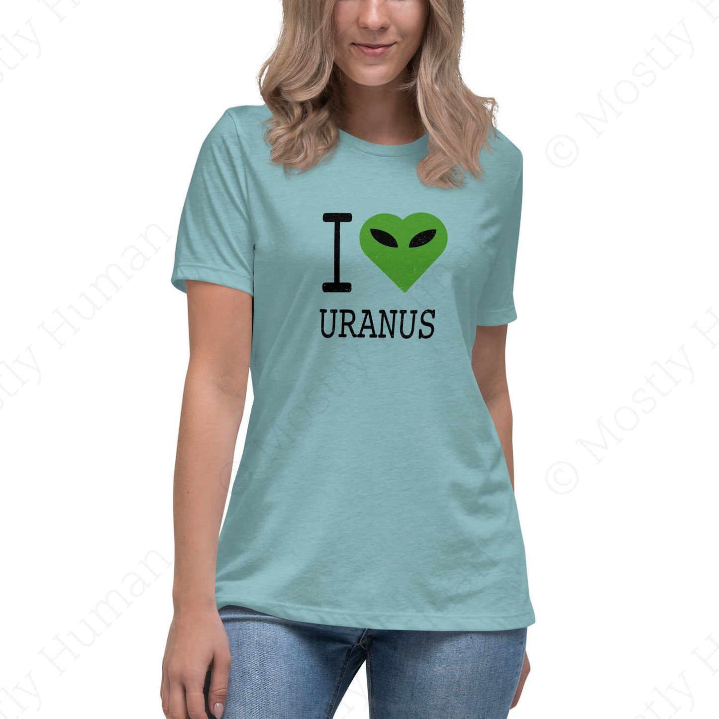 I Love Uranus | Heather Blue Lagoon Female | Mostly Human