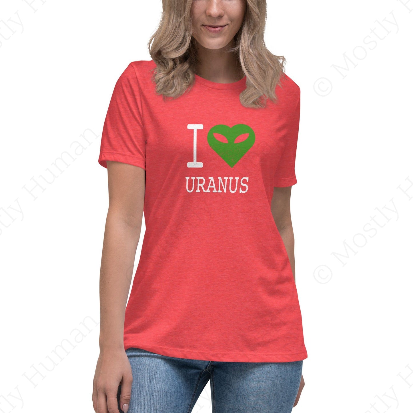 I Love Uranus | Heather Red Female | Mostly Human