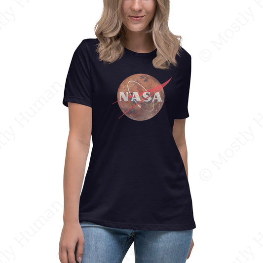 NASA Mars Logo | Navy Female | Mostly Human